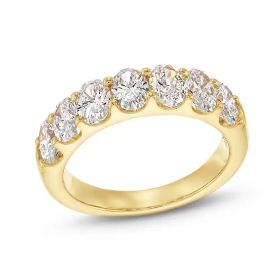 Previously Owned - 2 CT. T.w. Oval Lab-Grown Diamond Seven Stone Anniversary Band in 14K Gold (F/Si2)