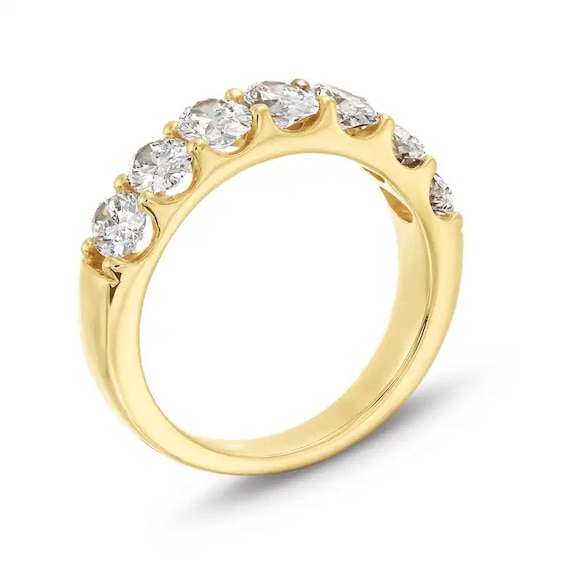 Previously Owned - 2 CT. T.w. Oval Lab-Grown Diamond Seven Stone Anniversary Band in 14K Gold (F/Si2)