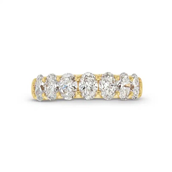 Previously Owned - 2 CT. T.w. Oval Lab-Grown Diamond Seven Stone Anniversary Band in 14K Gold (F/Si2)