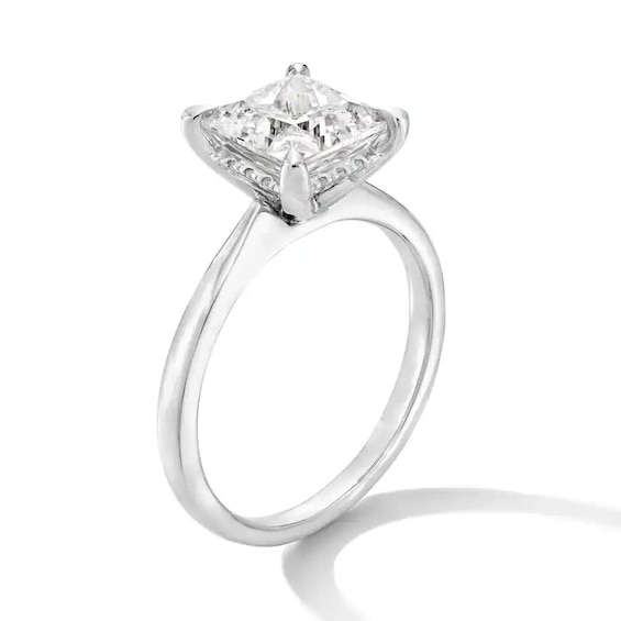 Previously Owned - 2-1/2 CT. T.w. Princess-Cut Lab-Grown Diamond Solitaire Engagement Ring in 14K White Gold (F/Vs2)