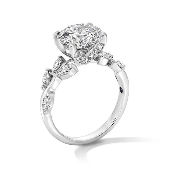 Previously Owned - Vera Wang Love Collection 3-1/2 CT. T.w. Lab-Grown Diamond Leaf Engagement Ring in 14K White Gold