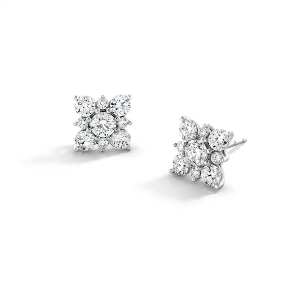 Previously Owned - 1 CT. T.W. Lab-Grown Multi-Diamond Stud Earrings in 10K White Gold (F/VS2)