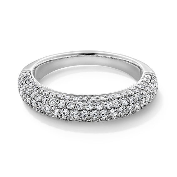 Previously Owned - 1 CT. T.w. Lab-Grown Diamond Rounded Multi-Row Band in 10K White Gold (F/Vs2)
