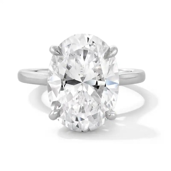 Previously Owned - 6 CT. Oval Lab-Grown Diamond Solitaire Engagement Ring in 14K White Gold (F/Vs2)