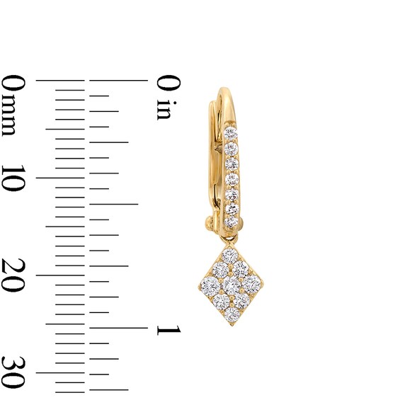 Previously Owned - 3/8 CT. T.w. Lab-Grown Multi-Diamond Geometric Drop Earrings in 10K Gold (F/Vs2)