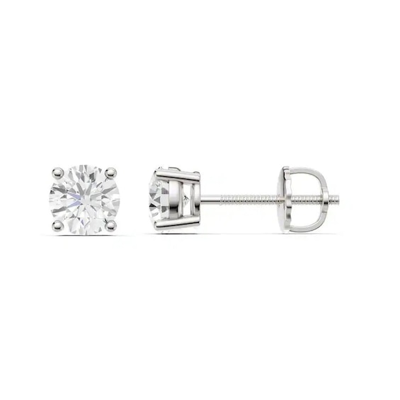 Previously Owned - 1-1/2 CT. T.w. Lab-Grown Diamond Solitaire Stud Earrings in 14K White Gold (F/Vs2)