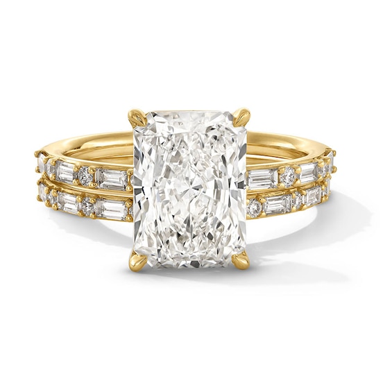 Previously Owned - 3-1/2 CT. T.w. Radiant-Cut Lab-Grown Diamond Bridal Set in 14K Gold (F/Vs2)