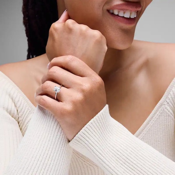 Previously Owned - 2 CT. Radiant-Cut Lab-Grown Diamond Solitaire Engagement Ring in 14K White Gold (F/Vs2)