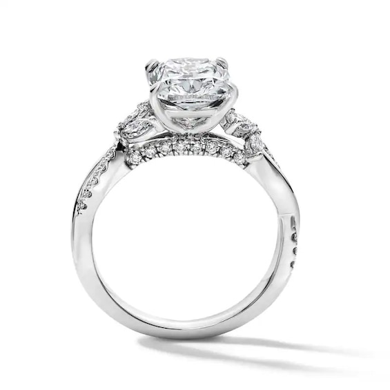 Previously Owned - 3-1/2 CT. T.w. Cushion-Cut Lab-Grown Diamond Engagement Ring in 14K White Gold (F/Vs2)