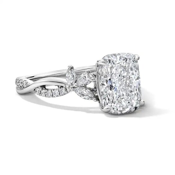 Previously Owned - 3-1/2 CT. T.w. Cushion-Cut Lab-Grown Diamond Engagement Ring in 14K White Gold (F/Vs2)
