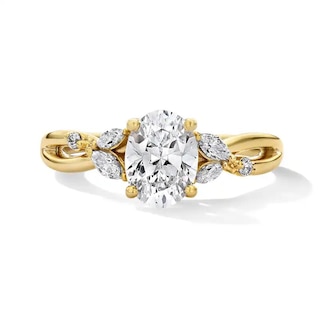Previously Owned - 1-1/3 CT. T.W. Oval Lab-Grown Diamond Engagement Ring in 14K Gold (F/VS2)