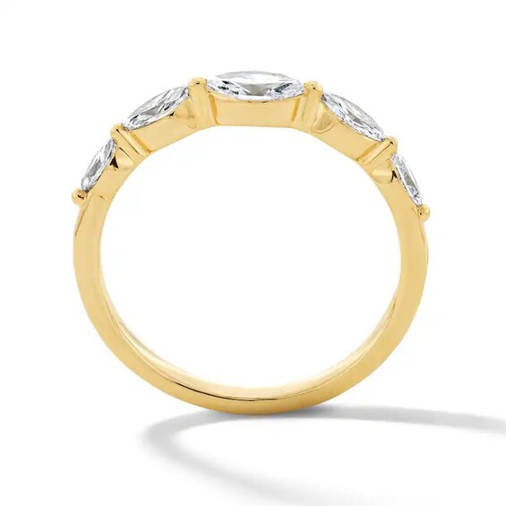 Previously Owned - 1/2 CT. T.w. Marquise-Cut Lab-Grown Diamond Five-Stone Band in 10K Gold (F/Vs2)