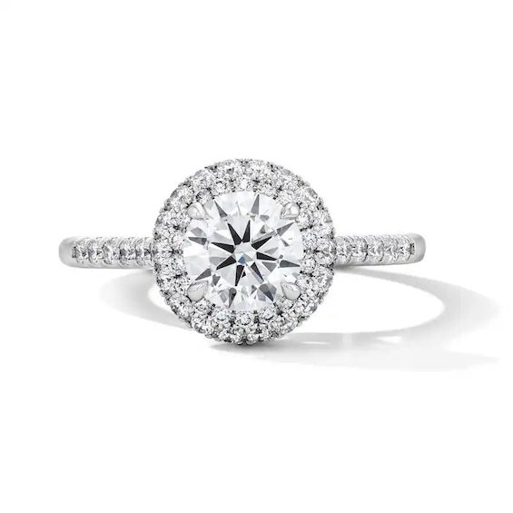 Previously Owned - 1-1/2 CT. T.W. Lab-Grown Diamond Frame Engagement Ring in 14K White Gold (F/VS2)