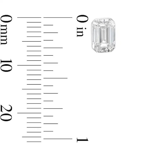 Previously Owned - 2 CT. T.w. Emerald-Cut Lab-Grown Diamond Solitaire Stud Earrings in 10K White Gold (F/Vs2)