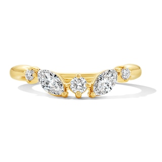 Previously Owned - 3/8 CT. T.W. Marquise-Cut and Round Lab-Grown Diamond Contour Anniversary Band in 14K Gold (F/VS2)