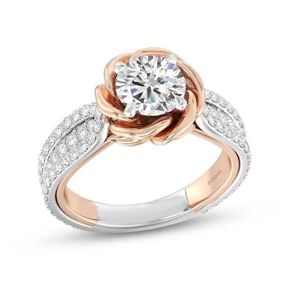 Previously Owned - Enchanted Star Belle 2-1/4 CT. T.W. Lab-Grown Diamond Rose Engagement Ring in 14K Two-Tone Gold