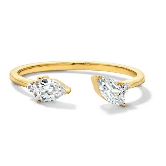 Previously Owned - 3/8 CT. T.W. Multi-Shape Lab-Grown Diamond Open Ring in 10K Gold (F/VS2)