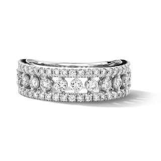 Previously Owned - 1 CT. T.W. Lab-Grown Diamond Three-Row Anniversary Band in 10K White Gold (F/VS2)