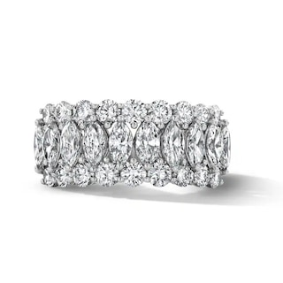 Previously Owned - 3 CT. T.W. Marquise-Cut Lab-Grown Diamond Multi-Row Anniversary Band in 10K White Gold (F/VS2)