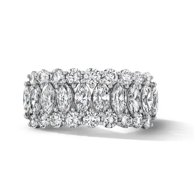 Main Image 1 of Previously Owned - 3 CT. T.W. Marquise-Cut Lab-Grown Diamond Multi-Row Anniversary Band in 10K White Gold (F/VS2)