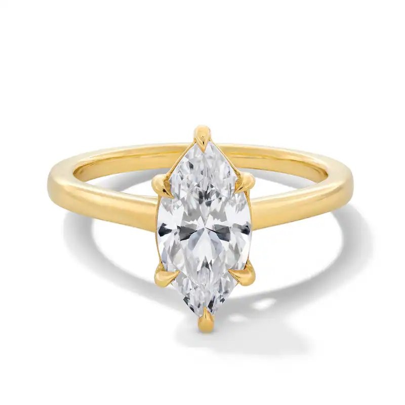 Main Image 1 of Previously Owned - 2 CT. T.W. Marquise-Cut Lab-Grown Diamond Solitaire Engagement Ring in 14K Yellow Gold (F/VS2)