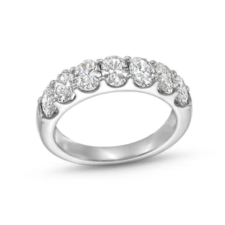 Previously Owned - 2 CT. T.W. Oval Lab-Grown Diamond Seven Stone Anniversary Band in 14K White Gold (F/SI2)
