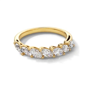 Previously Owned - 1 CT. T.W. Marquise-Cut Lab-Grown Diamond Seven Stone Anniversary Band in 14K Gold (F/VS2)