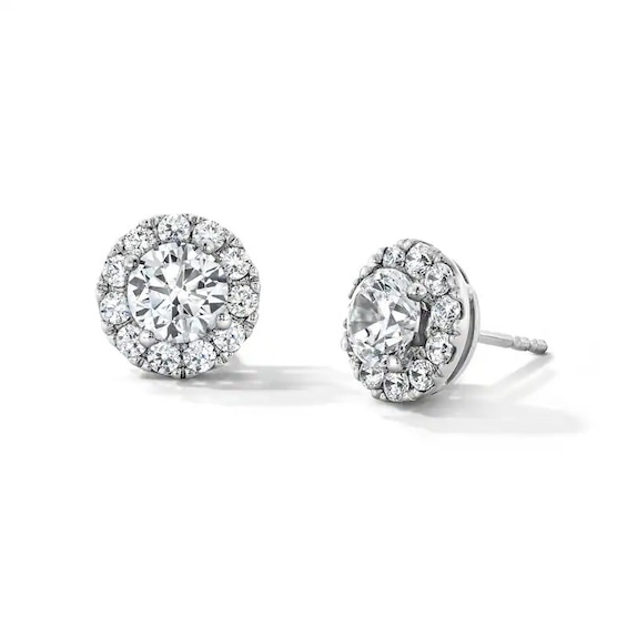 Previously Owned - 2 CT. T.W. Lab-Grown Diamond Frame Stud Earrings in 10K White Gold (F/VS2)