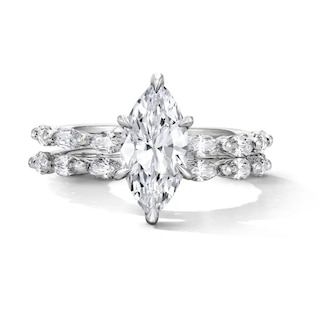 Previously Owned - 2-1/2 CT. T.W. Marquise-Cut Lab-Grown Diamond Bridal Set in 14K White Gold (F/VS2)