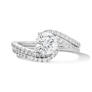 Previously Owned - 1-1/2 CT. T.W. Lab-Grown Diamond Bypass Bridal Set in 14K White Gold (F/VS2)