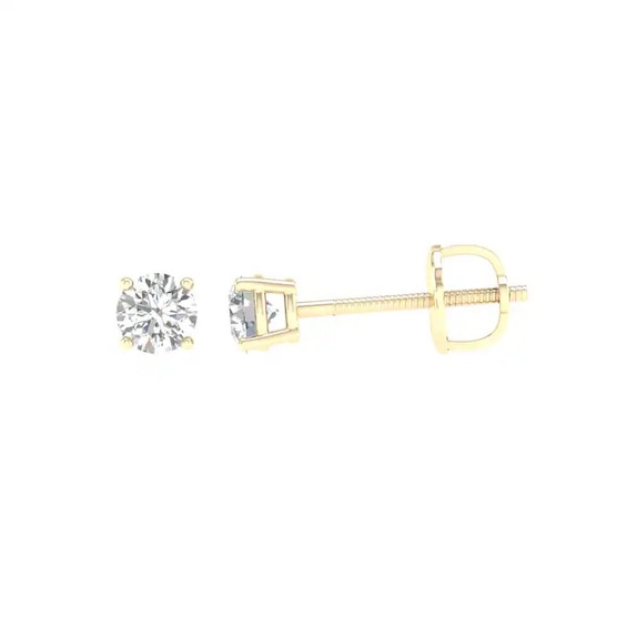 Previously Owned - 1/2 CT. T.w. Lab-Grown Diamond Solitaire Stud Earrings in 14K Gold (F/Vs2)