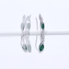 Thumbnail Image 4 of Marquise Lab-Created Emerald Twist Crawler Earrings in Sterling Silver