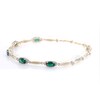 Thumbnail Image 5 of Oval Lab-Created Emerald and Diamond Accent Bracelet in Sterling Silver - 7.25"