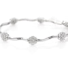 Thumbnail Image 4 of 1/4 CT. T.W. Diamond Flower Twist Bracelet in Sterling Silver - 7.25"