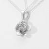 Thumbnail Image 3 of 1/20 CT. T.W. Composite Diamond Flower Pendant in 10K White Gold