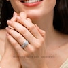 Thumbnail Image 15 of Vera Wang Love Collection 1-1/3 CT. T.W. Emerald-Cut Diamond Double Frame Engagement Ring in 14K White Gold