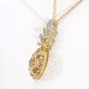 Thumbnail Image 4 of Citrine and 1/15 CT. T.W. Diamond Pineapple Pendant in Sterling Silver with 14K Gold Plate