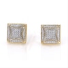 Thumbnail Image 4 of 1/4 CT. T.W. Concave Composite Diamond Square Stud Earrings in 10K Gold