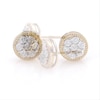 Thumbnail Image 4 of 1/20 CT. T.W. Multi-Diamond Textured Frame Stud Earrings in Sterling Silver with 14K Gold Plate