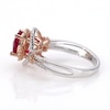Thumbnail Image 5 of Oval Lab-Created Ruby and White Sapphire Double Frame Ring in Sterling Silver and 14K Rose Gold Plate