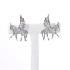 Thumbnail Image 4 of 1/8 CT. T.W. Diamond Winged Bucking Unicorn Stud Earrings in Sterling Silver