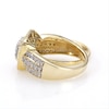 Thumbnail Image 5 of 1-1/4 CT. T.W. Multi-Diamond Square Frame Vintage-Style Multi-Row Bridal Set in 10K Gold