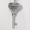 Thumbnail Image 4 of 1/8 CT. T.W. Diamond Love Message Disc and Heart-Top Key Pendant in Sterling Silver