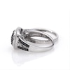 Thumbnail Image 4 of 1/2 CT. T.W. Black and White Multi-Diamond Cushion Frame Vintage-Style Bridal Set in Sterling Silver