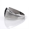 Thumbnail Image 4 of Rectangle Faceted Onyx and Diamond Accent Multi-Finish Ring in 10K White Gold
