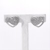 Thumbnail Image 4 of 1/6 CT. T.W. Composite Diamond Double Heart Stud Earrings in Sterling Silver