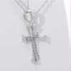 Thumbnail Image 4 of 1/10 CT. T.W. Diamond Flared Cross Pendant in 10K White Gold