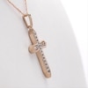 Thumbnail Image 4 of 1/6 CT. T.W. Diamond Vintage-Style Cross Pendant in 10K Rose Gold