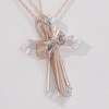 Thumbnail Image 4 of 1/15 CT. T.W. Diamond Cross Outline Pendant in 10K Rose Gold