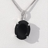 Thumbnail Image 4 of Oval Onyx and Diamond Accent Pendant in Sterling Silver